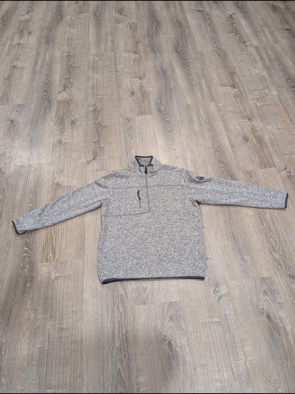 Sun Mountain Golf Fleece Sweater Knit Half-Zip Pullover Gray Men's Size Small